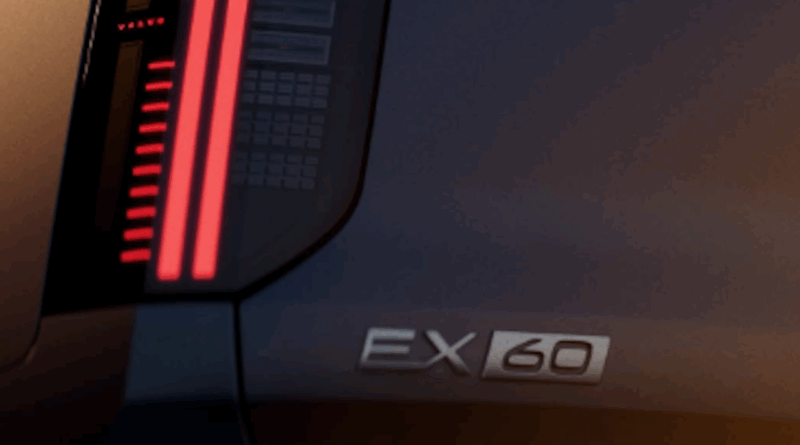 2026 Volvo EX60 tease crop.
